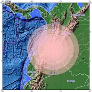 2012年10月01日哥伦比亚 M7.4级地震图集_震中附近加速度分布
