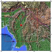 2012年11月11缅甸7.0级地震图集_震中周边（10°×10°）过去1年3级以上地震分布图