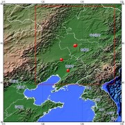 11月22日吉林省松原市乾安县、前郭尔罗斯蒙古族自治县交界M5.3级地震应急产出图集_震中周边（10°×10°）过去1年5级以上地震分布图