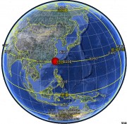 05月21日台湾花莲县M5.7级地震应急数据产品综合图集_震中在地球上的位置