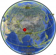 08月03日西藏自治区日喀则地区吉隆M5.0级地震应急数据产品综合图集_震中在地球上的位置