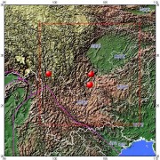 8月17日云南省昭通市永善县5.0级地震图集_震中周边（10°×10°）过去1年5级以上地震分布图
