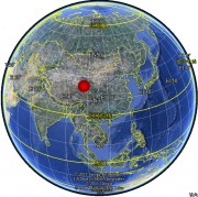10月02日青海省海西蒙古族藏族自治州乌兰县5.1级地震图集_震中在地球上的位置