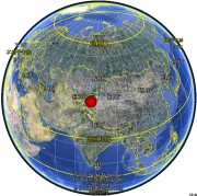 01月10日新疆维吾尔自治区克孜勒苏柯尔克孜自治州阿图什市5.0级地震图集_震中在地球上的位置