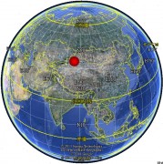 02月22日新疆维吾尔自治区塔城地区沙湾县5.0级地震图集_震中在地球上的位置