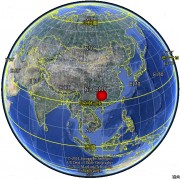 3月30日贵州省黔东南苗族侗族自治州剑河县M5.5级地震应急数据产品综合图集_震中在地球上的位置