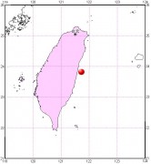 03月23日台湾花莲县附近海域5.7级地震图集_震中在局部地图中的位置