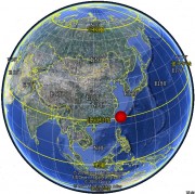 04月20日台湾花莲县附近海域5.9级地震图集_震中在地球上的位置