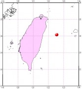 04月20日台湾花莲县附近海域5.9级地震图集_震中在局部地图中的位置
