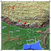 04月25日西藏自治区日喀则地区定日县5.9级地震图集_震中周边（10°×10°）过去1年5级以上地震分布图