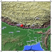 05月12日尼泊尔7.5级地震图集_震中在局部地图中的位置2