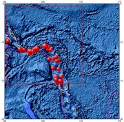 07月18圣克鲁斯群岛7.2级地震应急数据产品综合图集_震中周边（10°×10°）过去1年5级以上地震分布图
