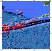 7月27阿留申群岛7.0级地震应急数据产品综合图集_震中周边（10°×10°）过去1年3级以上地震分布图