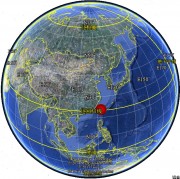 9月16日台湾宜兰县附近海域5.7级地震应急数据产品综合图集_震中在地球上的位置
